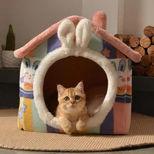 Multi Stijl Vilt Cat Cave Bed Tent Huis Onderdak Kleine Grote Hond Bed Vilt Huisdier Bed Huis Voor Hond