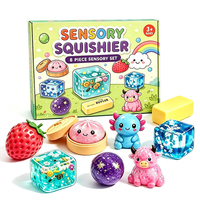 Lot de 4 jouets anti-stress souples jaunes en forme de boulettes de beurre et de fromage, à rebond lent, en boîte