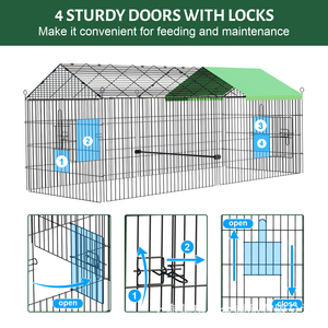 Jaula Plegable y Desmontable <span class=keywords><strong>para</strong></span> Pollos, Patos y <span class=keywords><strong>Conejos</strong></span> con Tela Impermeable <span class=keywords><strong>para</strong></span> la Cría de Aves de Corral al Aire Libre - Product Image 3