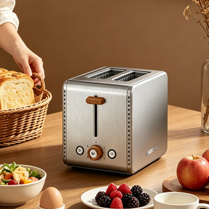 Tostadora Eléctrica <span class=keywords><strong>de</strong></span> Acero Inoxidable <span class=keywords><strong>de</strong></span> 2 Rebanadas, Tostadora Automática con Ajuste <span class=keywords><strong>de</strong></span> Tostado, 900W, para Uso Doméstico en la Cocina - Product Image 2