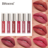 Rouge à lèvres liquide mat à base d'eau, imperméable, non transférable, hydratant, 6 teintes, OEM ODM, étiquette privée, logo personnalisé, vente en gros