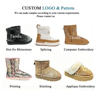 Bottes de neige personnalisées à semelle épaisse, nouvelle mode hiver, chaussures en peluche à semelle plate, confortables, mi-mollet, décontractées pour femmes