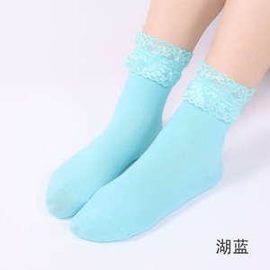 Mode dames japonais maille dentelle doux Lolita froufrous blanc coton <span class=keywords><strong>chaussettes</strong></span> filles femmes tricoté cheville <span class=keywords><strong>fantaisie</strong></span> dentelle à volants <span class=keywords><strong>chaussettes</strong></span> - Product Image 6