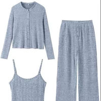 Ensemble tricoté personnalisé pour sororité, en polyester et coton respirant, pour l'automne, tenue décontractée deux pièces assortie, chemisier et pantalon pour femme