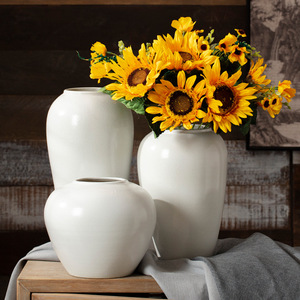 Ensemble de vases en céramique blanche Vases à fleurs Wabi-Sabi modernes <span class=keywords><strong>pour</strong></span> centres de table Vases minimalistes mats pampas <span class=keywords><strong>pour</strong></span> étagère de table décor à la maison - Product Image 2
