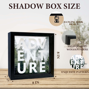 Cadre de boîte à souvenirs Wanderlust Adventure Fund, tirelire inspirante pour l'épargne de voyage avec vitrine transparente, pot à souvenirs - Product Image 5