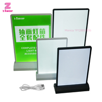 Boîte à lumière de bureau sans fil A4 Slim Rechargeable Boîtes à lumière publicitaires double face mobiles Panneaux d'affichage électroluminescents