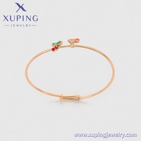 X000465917 XUPING Bracelets ajustables fins plaqués or 18 carats motif cerise pour femme – Accessoire élégant et tendance pour toutes les occasions