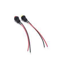 Saklar tombol tekan tempel plastik 12MM, dengan tombol tekan On-off kabel