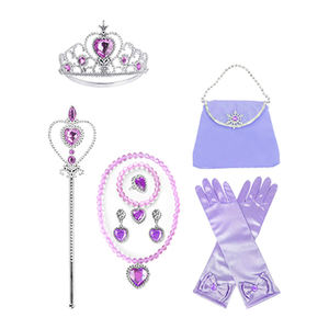 Ariel Princess Sequin Fishtail Dress Crown <b>Magic</b> Wand Bag Glove Necklace Bracelet Ring Earrings <b>Set</b> Mermaid Cos - Product Image 2