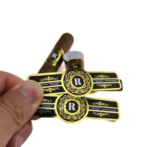 High Quality Adhesive Cigar Band Paper Ring <b>Sticker</b> Label Printing Embossing Ready Stock - Product Image 3