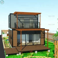 Maison en cebou, conteneur avec berceau complet et Patio, maison de 2 étages, prêt à poser
