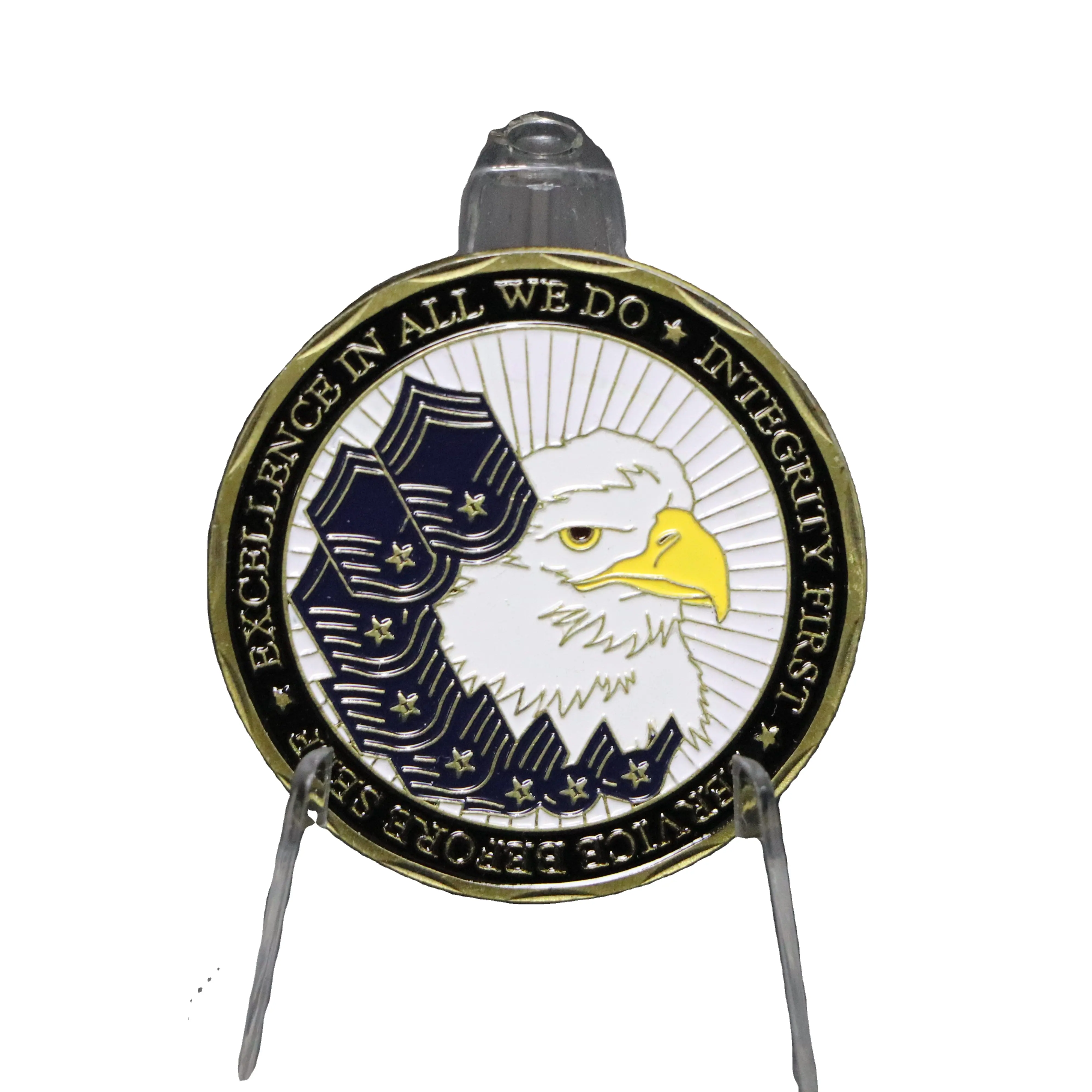 Fábrica personalizada 3D EE. UU. Estados Unidos Bandera americana Águila Desafío conmemorativo Monedas Desafío personalizado Moneda Águila americana