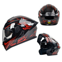 Casques de moto à visière rabattable de sécurité, visière double, casque intégral, compatibilité toutes saisons, vente en gros d'usine, casque modulaire, scooter