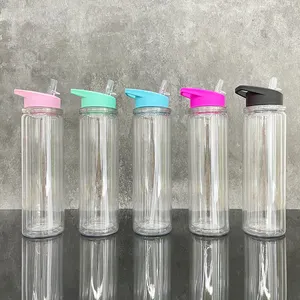לשימוש חוזר ניידים לילדים כוסות פלסטיק אקריליק קיר כפול פלסטיק אקריליק 10 אונקיות קיר כפול פלסטיק ילדים בקבוק מים עבור uv dtf