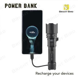 <span class=keywords><strong>900</strong></span> Lumens LED ngọn đuốc cắm trại dài phạm vi mạnh mẽ có thể sạc lại chiến thuật zoom led Đèn Pin Nhôm trắng đèn Pin - Product Image 5