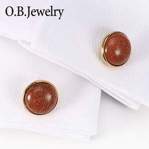 <span class=keywords><strong>Gemelli</strong></span> Classici da <span class=keywords><strong>Uomo</strong></span> Placcati in Oro 18K con Pietra Sabbiata, Spedizione Gratuita - Product Image 5