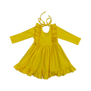 Qingli OEM No tariffe bambini abiti in cotone semplice abito a campana manica lunga <span class=keywords><strong>vestito</strong></span> Casual Smart per <span class=keywords><strong>bambina</strong></span> - Product Image 6