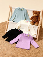 T-shirt décontracté brodé pour enfants, style princesse, personnalisable, à manches longues, avec bordure en dentelle, sous-vêtement superposé, multicolore