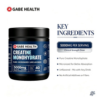 Créatine monohydrate micronisée pure en poudre, marque privée OEM, 200 g, 40 portions, 5000 mg, sans saveur, végétalien, pour adultes, force musculaire