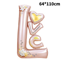 Vente en gros de nouveaux ballons de la Saint-Valentin, ensemble de ballons en feuille d'aluminium 3D en forme de LOVE, décorations créatives pour mariage, salle de réception et fête
