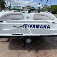 Tapis de pont en mousse EVA imitation teck pour plateforme de bain et cockpit de bateau Yamaha SX 190 (2012-2018), style SeaDek MarineMat, auto-adhésif