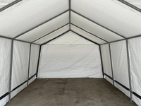 Abri de jardin et garage pour 2 voitures, extérieur, personnalisé, moderne, simple, avec structure en acier galvanisé, imperméable et recouvert de PE