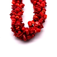 Jolies perles de corail rouge de 7 à 8 mm, 34 pouces, accessoires de perles pour la fabrication de bijoux