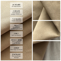 Tissu sergé en coton biologique certifié GRS GOTS, couleur kaki compacte, durable, pour uniforme de chef, vêtements de travail, vente en gros