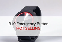 Bracelet intelligent Minew B10 Bluetooth 5.0 IP66 avec fonction de positionnement, balise iBeacon, vibration et bouton SOS d'urgence