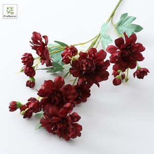 Fleur artificielle en soie <span class=keywords><strong>Dahlia</strong></span> haut de gamme à 5 têtes, <span class=keywords><strong>plante</strong></span> de simulation pour la décoration de la maison, des fêtes et du salon - Product Image 5