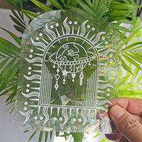 Autocollants découpés personnalisés en gros, autocollants en vinyle découpés à la forme, autocollants en PVC holographiques brillants, imperméables