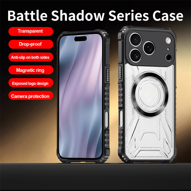 TPU+PC Transparent Armor Phone Case, Built-in Magnetic Wireless Charging Ring,Thickened Corner Anti-drop for ZTE Nubia Z80 Ultra