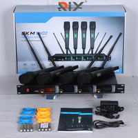 Microphone sans fil UHF professionnel SKM9400, système de microphone sans fil dynamique à 4 canaux pour les performances en direct