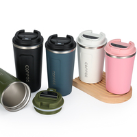 Vaso Térmico Ecológico de Acero Inoxidable de Doble Pared de 380 ml y 510 ml, Taza de Café de Viaje Reutilizable con Aislamiento al Vacío y Tapa
