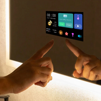 Miroir intelligent modulaire interactif Vercon : Haut-parleurs Bluetooth intégrés, dégivrage IA et affichage météo en temps réel