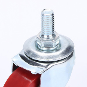 Wolverhampton Pu Swivel <b>Caster</b> 1.5 Inch Screw Rod Type Maroon <b>Wheel</b> Firm Wear Resistant - Product Image 1