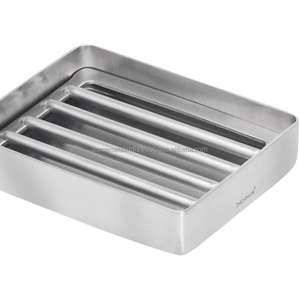 Jabonera de acero inoxidable de grado superior en diseño hecho a mano con acabado pulido perfecto para uso en hoteles y baños - Product Image 1