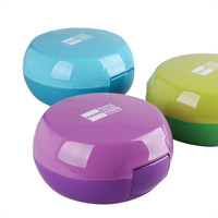 Boîte à lunch ronde à double étage, minimaliste, mignonne, simple, colorée, pour enfant et étudiant, avec ensemble de bouteilles, kit bento
