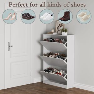 Zapatero Moderno Independiente SENYU con 3 Niveles, Almacenamiento que Ahorra Espacio para la Entrada, Mueble para el Hogar, Diseño Minimalista de Plástico - Product Image 3