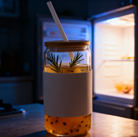 Gobelets en verre borosilicate de haute qualité avec paille, résistants à la chaleur, à double paroi, sans BPA, pour café et eau, couleur personnalisable, vente en gros