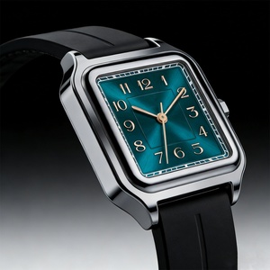 Top Luxury Green Dial Arabic Numerals Quartz Watch Men's Business Watch Stainless Steel Alloy <b>Square</b> Watch - Product Image 2