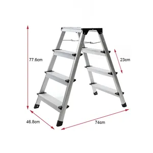 Groothandel Anti Slip Huishoudelijke Krukken Stap Aluminium Vouwen 3 Stap Ladder