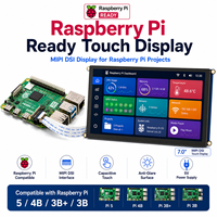 شاشة عرض TFT LCD مقاس 7 بوصات بدقة 800×480 مع شاشة لمس سعوية لـ Raspberry Pi 3 و4، واجهة HMI مدمجة بسطح مضاد للوهج