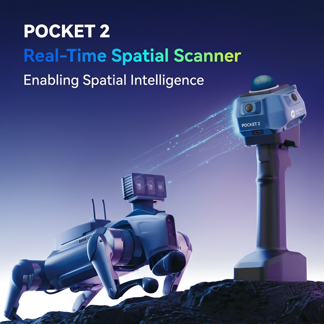 MANIFOLDTECH POCKET2 Handheld SLAM LiDAR 3D Scanner Real Time Spatial Scanner for Indoor Outdoor Mapping Digital Twin BIM Survey