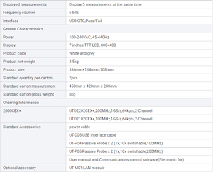 UNI-T UTD2102CEX+ Digital <b>Storage</b> Oscilloscope 100MHz 2 Channels <b>USB</b> OTG Interface Oscilloscope UT2027CL - Product Image 5