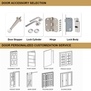 Portes Françaises en Bois Massif Personnalisées pour Intérieur Moderne, Style Porte d'Entrée Principale Résidentielle pour Chambre et Hôtel - Product Image 6