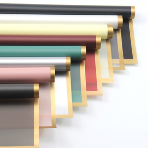 Vàng Cạnh Bán Buôn Nhựa Giấy Hoa Giấy Gói Không Thấm Nước Gói 20 Tờ Mỗi Túi Hoa Giấy Gói - Product Image 5