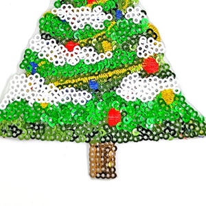 Sequin Embroidery Applique Patch for Holiday <b>Tote</b> Bags PVC Iron-On Style for Canvas Material - Product Image 2