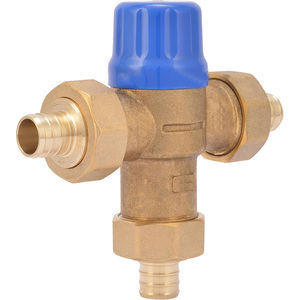Robinet mélangeur thermostatique à sertir de 3/4 pouce avec raccords à barbillon, vannes intégrées, laiton sans plomb, pour le contrôle de la température de l'<span class=keywords><strong>eau</strong></span> - Product Image 1
